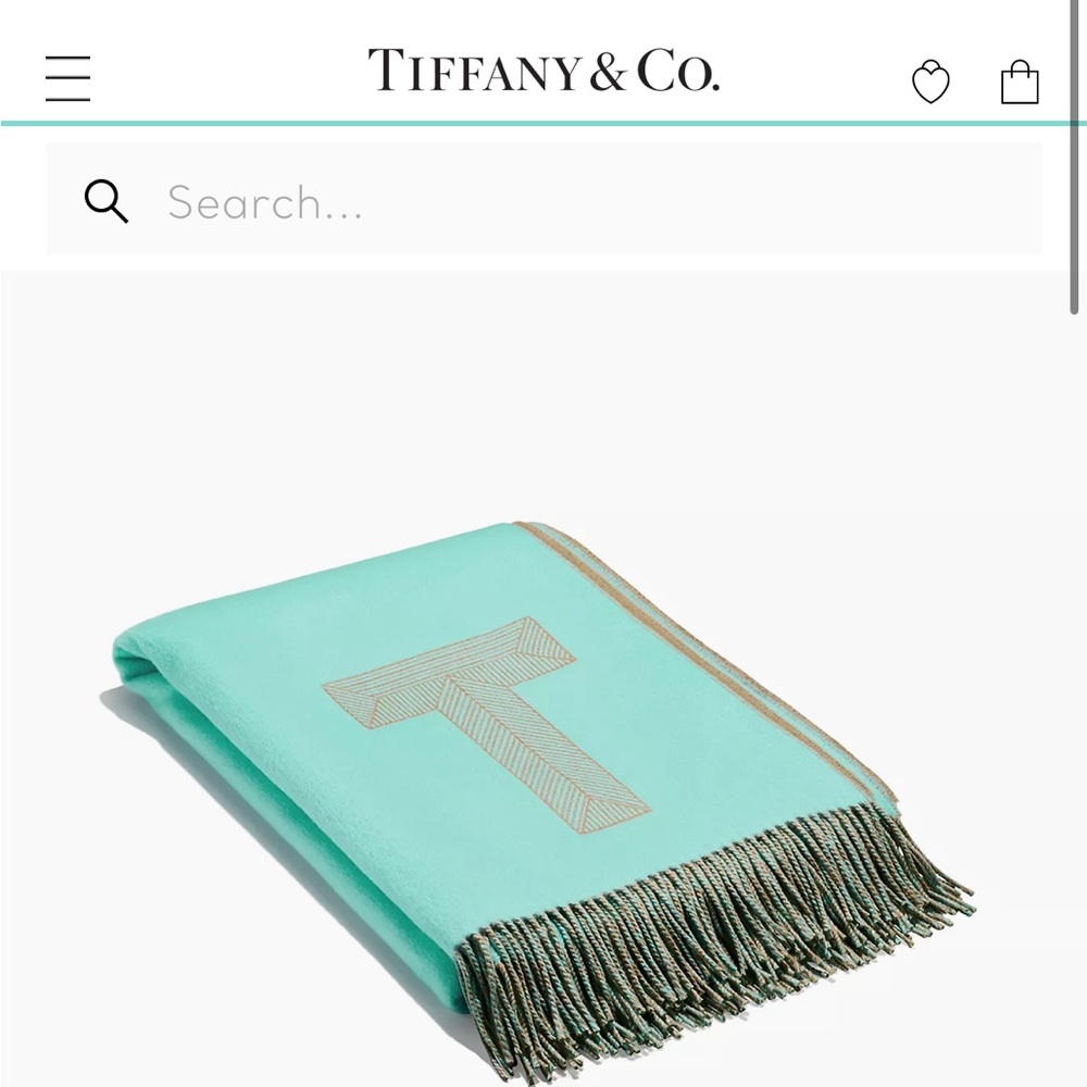 Tiffany & Co. Tiffany Blue and Brown Camel Wool and Cashmere Throw